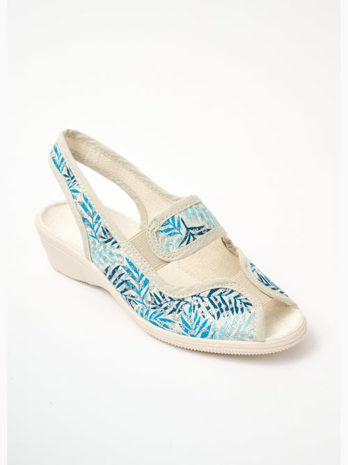 Sandalias cuña estampadas ancho confort - Afibel - Kiabi
