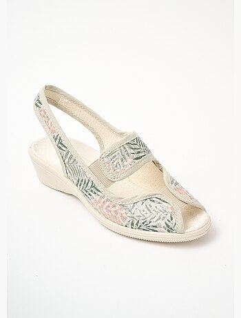 Sandalias cuña estampadas ancho confort - Afibel