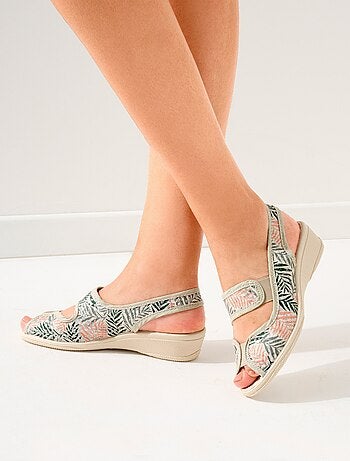 Sandalias cuña estampadas ancho confort - Afibel