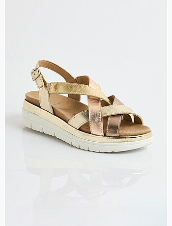 Sandalias cuña multitiras ancho ancho - Afibel