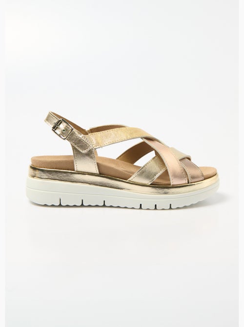 Sandalias cuña multitiras ancho ancho - Afibel - Kiabi