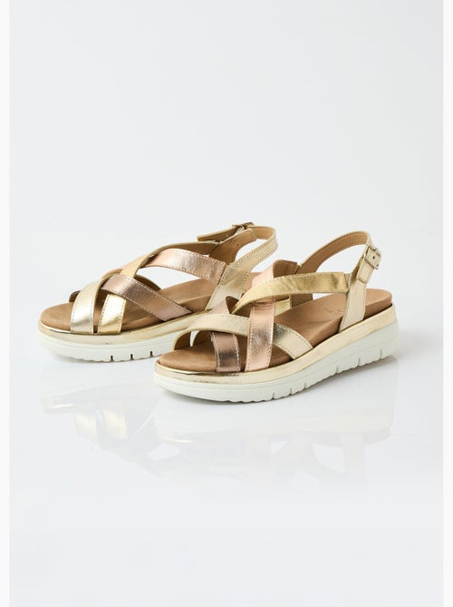 Sandalias cuña multitiras ancho ancho - Afibel - Kiabi