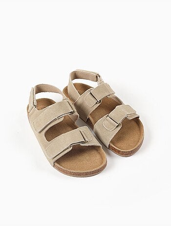 Sandalias de ante con plantilla de corcho