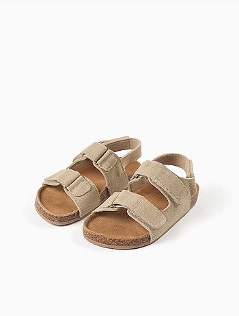 Sandalias de ante con plantilla de corcho