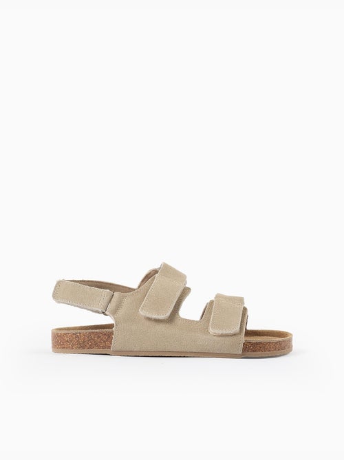 Sandalias de ante con plantilla de corcho - Kiabi