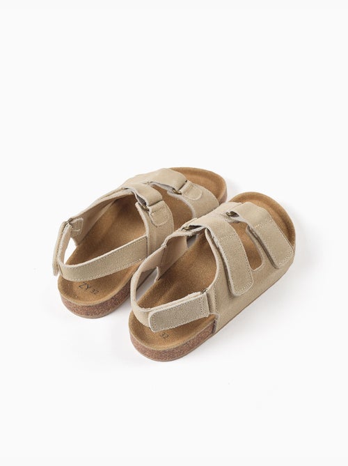 Sandalias de ante con plantilla de corcho - Kiabi