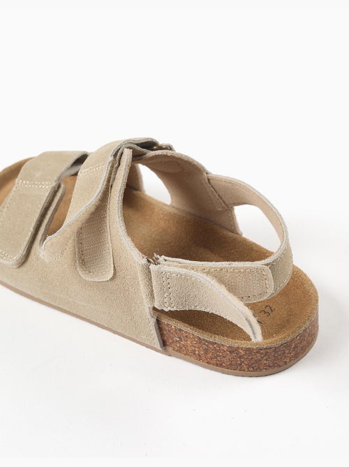 Sandalias de ante con plantilla de corcho - Kiabi
