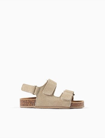Sandalias de ante con plantilla de corcho
