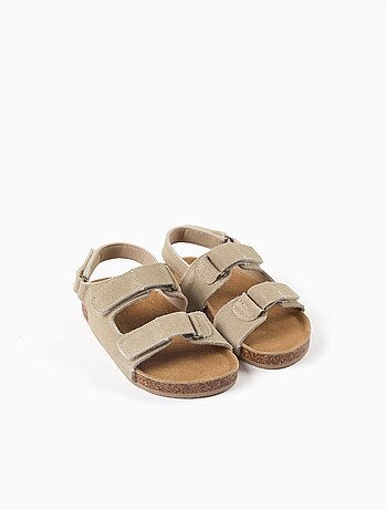 Sandalias de ante con plantilla de corcho