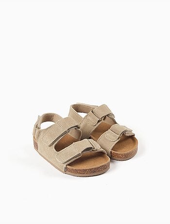 Sandalias de ante con plantilla de corcho