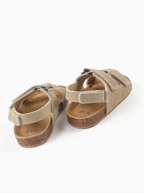Sandalias de ante con plantilla de corcho - Kiabi