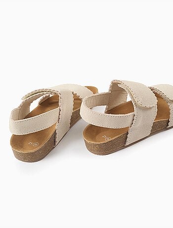 Sandalias de ante con tira autoadherente