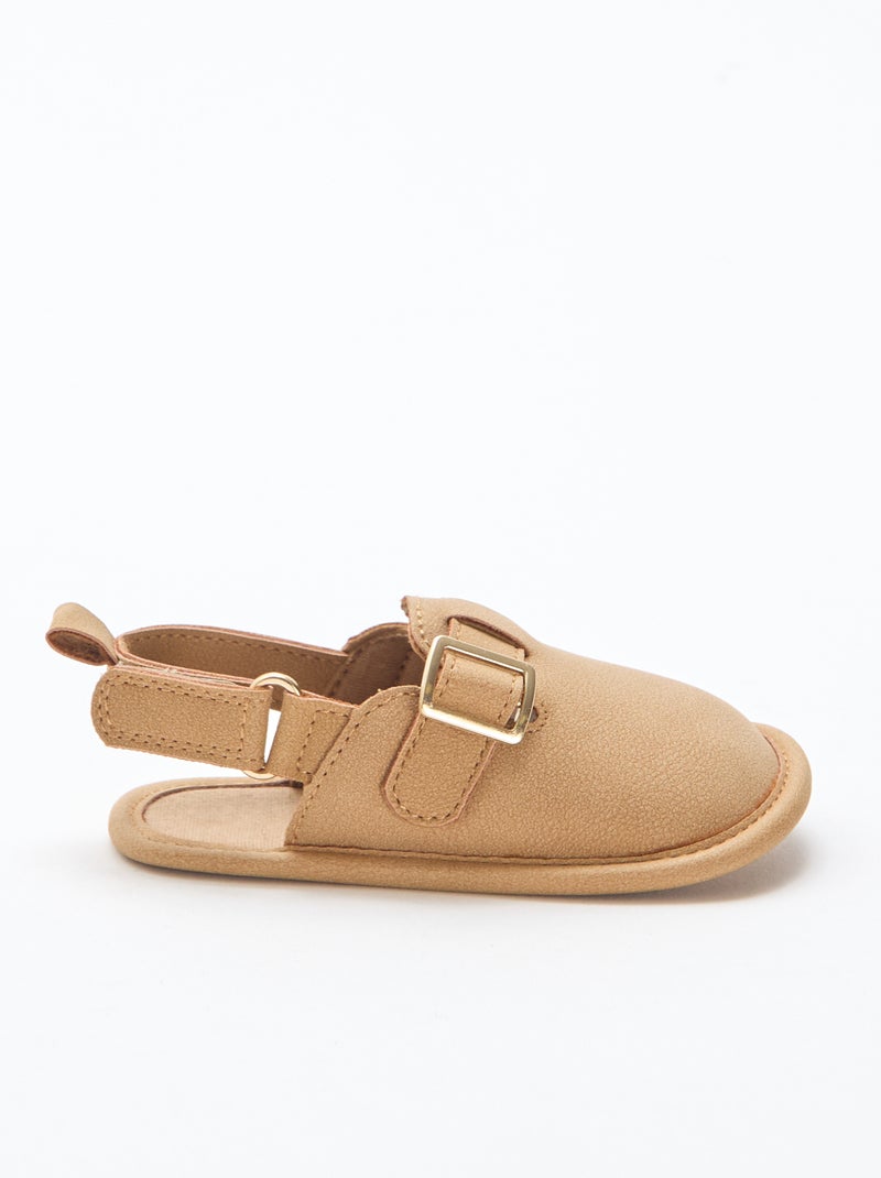 Sandalias de ante liso Marron - Kiabi