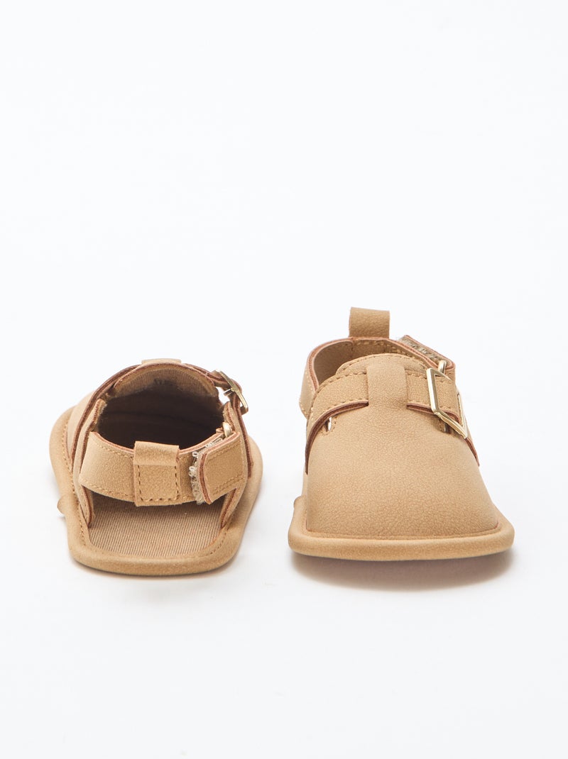 Sandalias de ante liso Marron - Kiabi