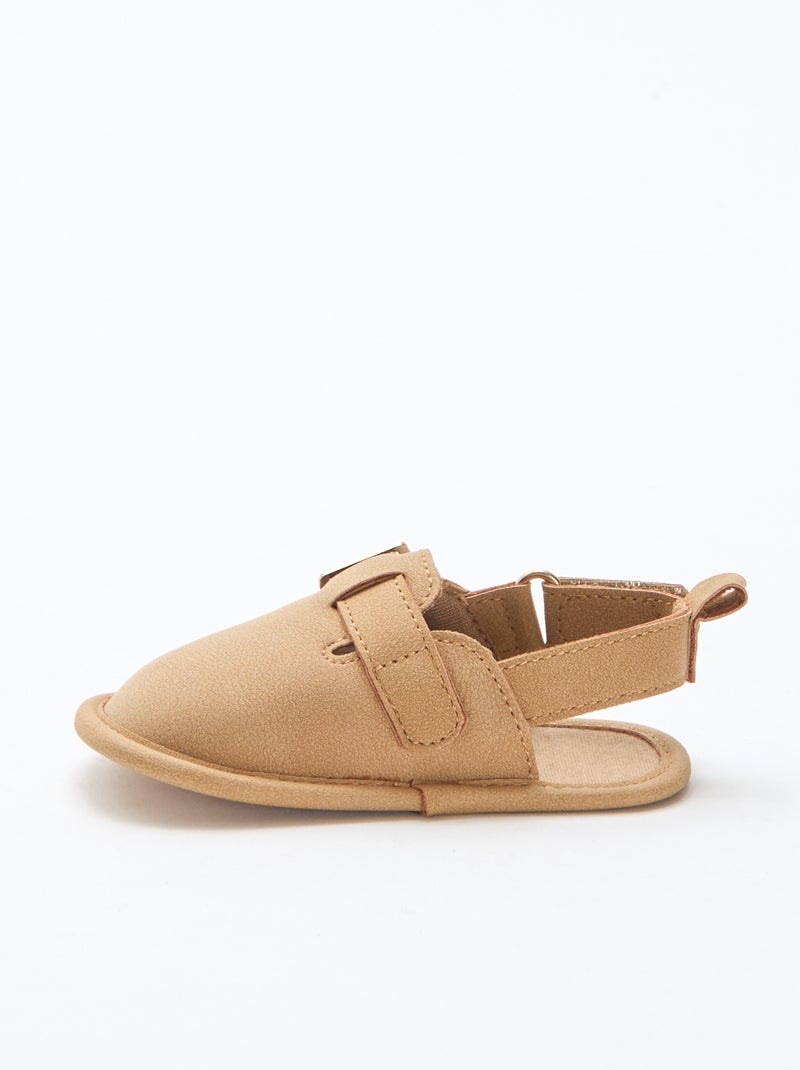 Sandalias de ante liso Marron - Kiabi