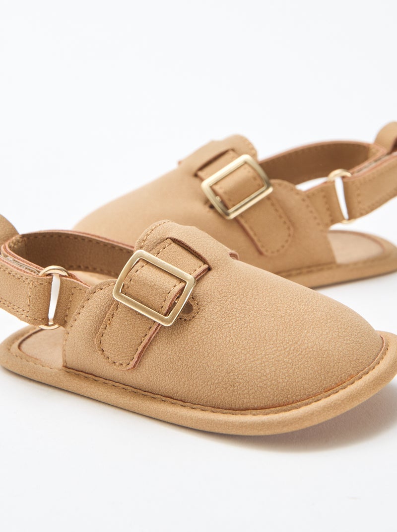 Sandalias de ante liso Marron - Kiabi