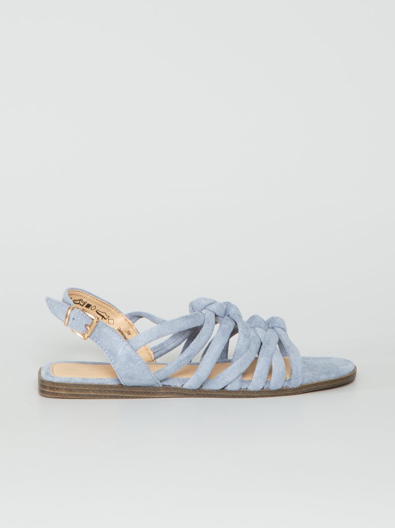 Sandalias de antelina azul - Kiabi
