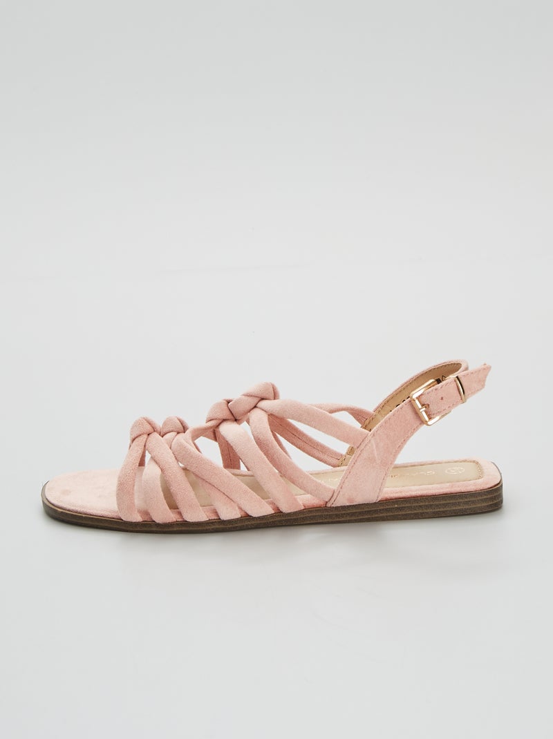 Sandalias de antelina beige - Kiabi