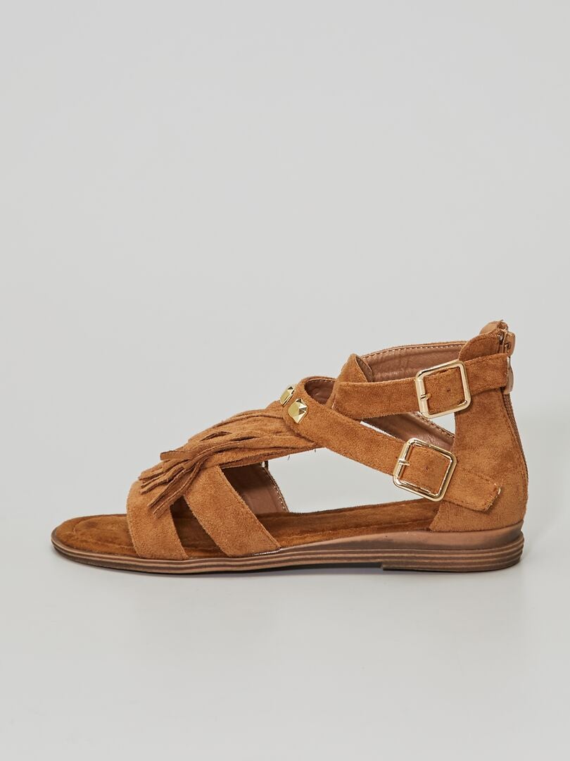 Sandalias de antelina camello Kiabi 20.00€