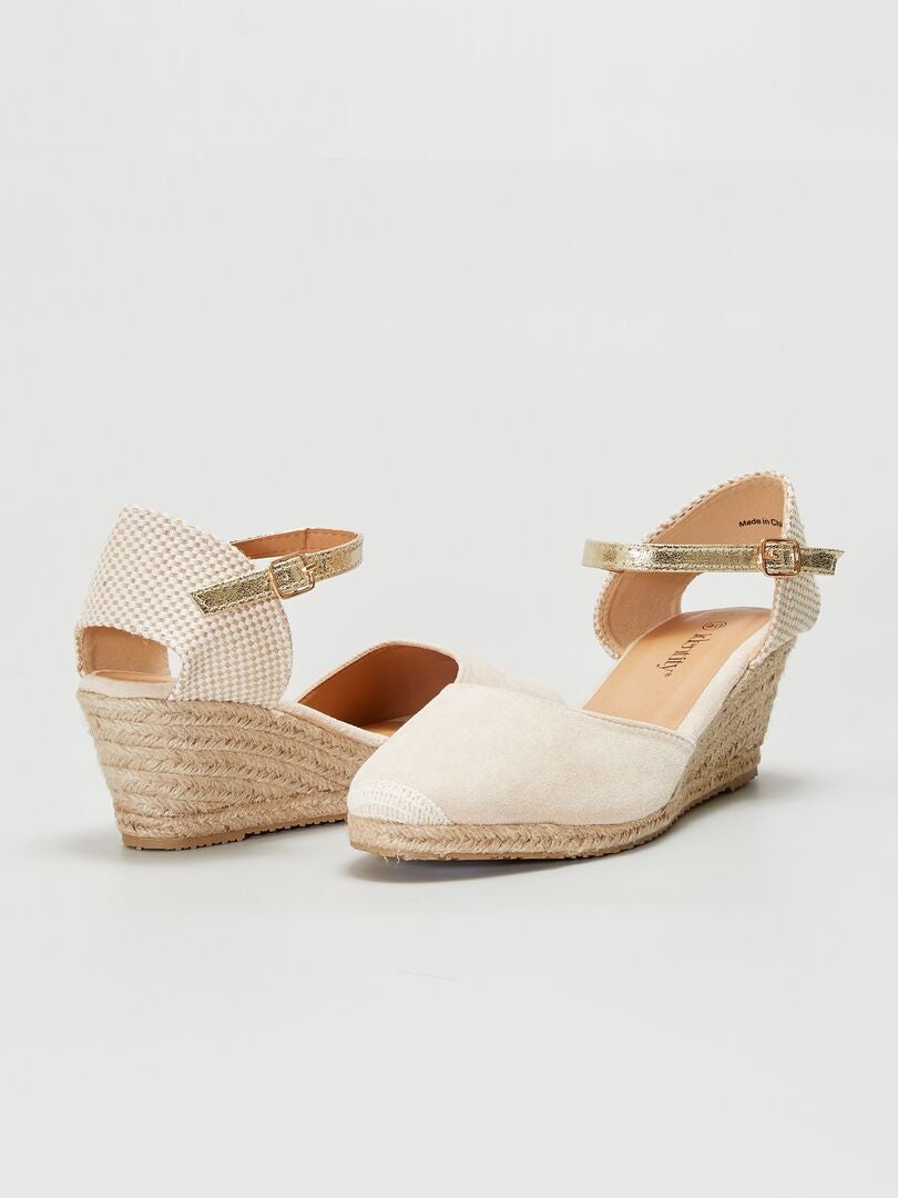 Sandalias de antelina con cuña BEIGE Kiabi 22.00€