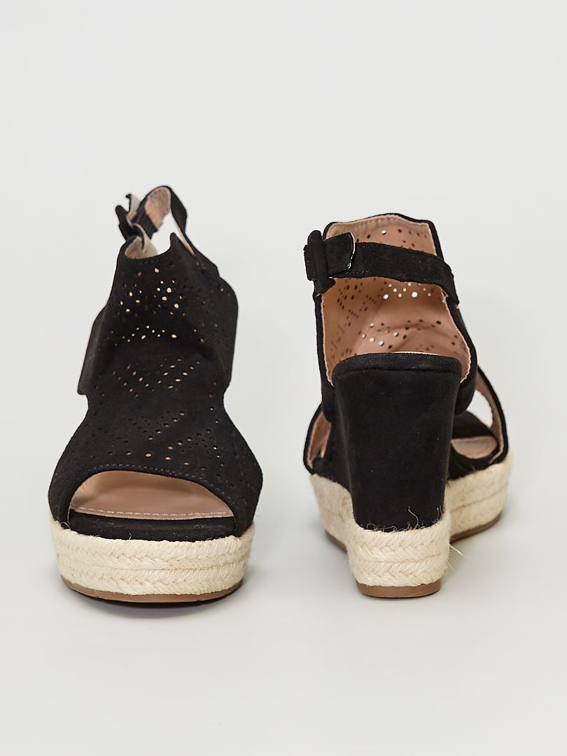 Sandalias de antelina con cuña NEGRO Kiabi 24.00€