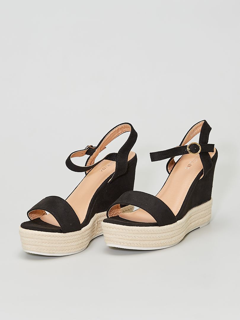 Sandalias de antelina con cuña NEGRO Kiabi 24.00€