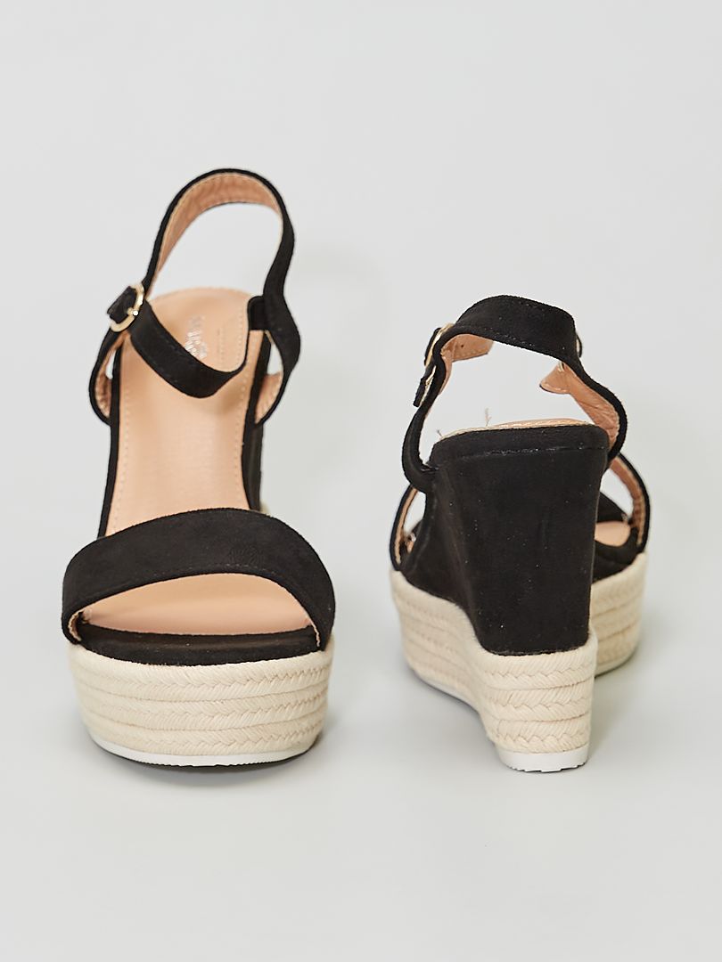 Sandalias de antelina con cuña NEGRO Kiabi 24.00€