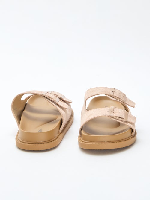 Sandalias de antelina con doble tira - Kiabi