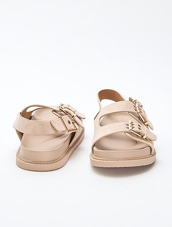 Sandalias de antelina con tiras ajustables