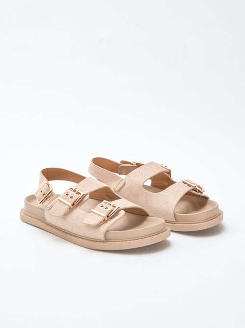 Sandalias de antelina con tiras ajustables - Kiabi