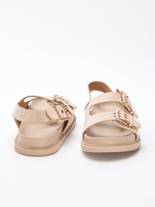 Sandalias de antelina con tiras ajustables - Kiabi