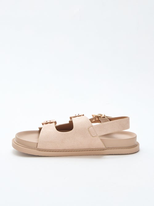 Sandalias de antelina con tiras ajustables - Kiabi