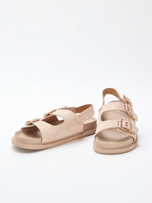 Sandalias de antelina con tiras ajustables - Kiabi