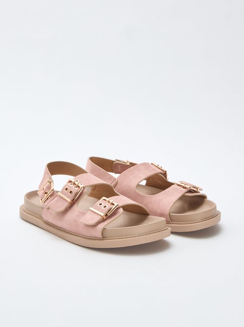 Sandalias de antelina con tiras ajustables - Kiabi