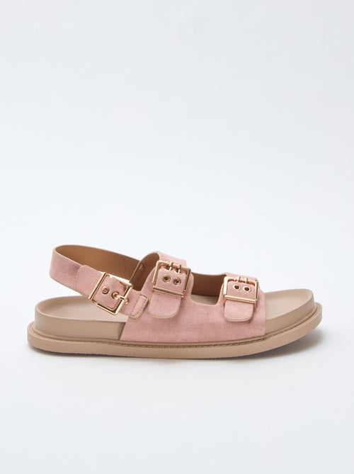 Sandalias de antelina con tiras ajustables - Kiabi