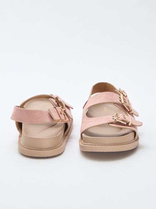 Sandalias de antelina con tiras ajustables - Kiabi
