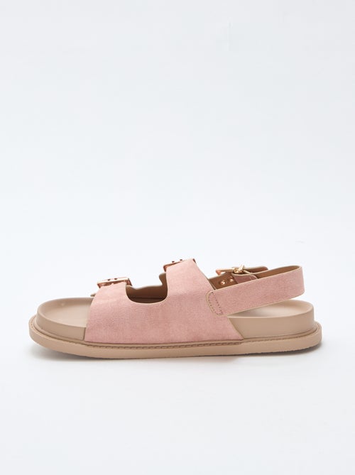 Sandalias de antelina con tiras ajustables - Kiabi