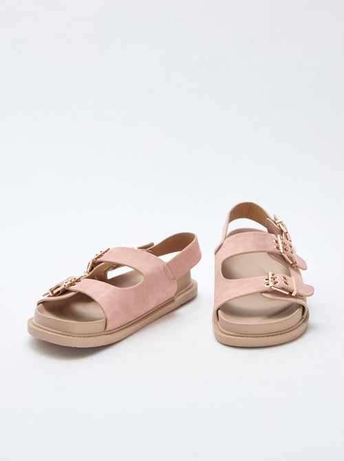 Sandalias de antelina con tiras ajustables - Kiabi