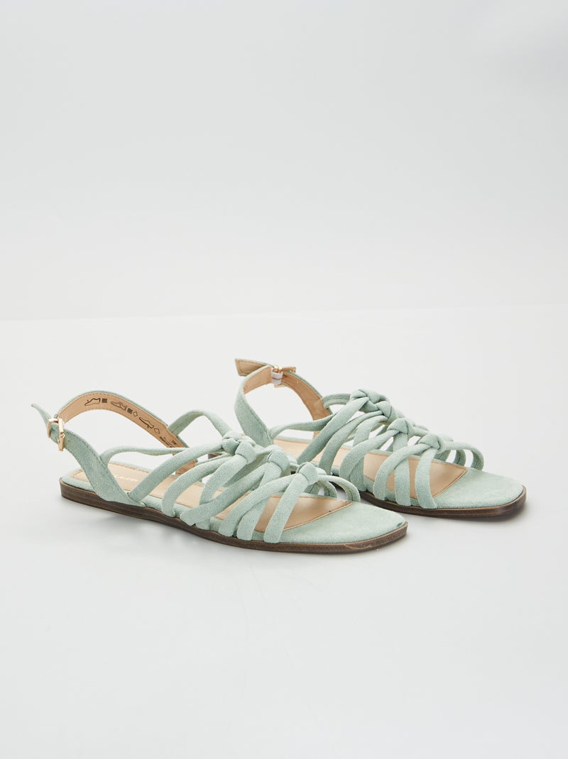 Sandalias de antelina VERDE - Kiabi