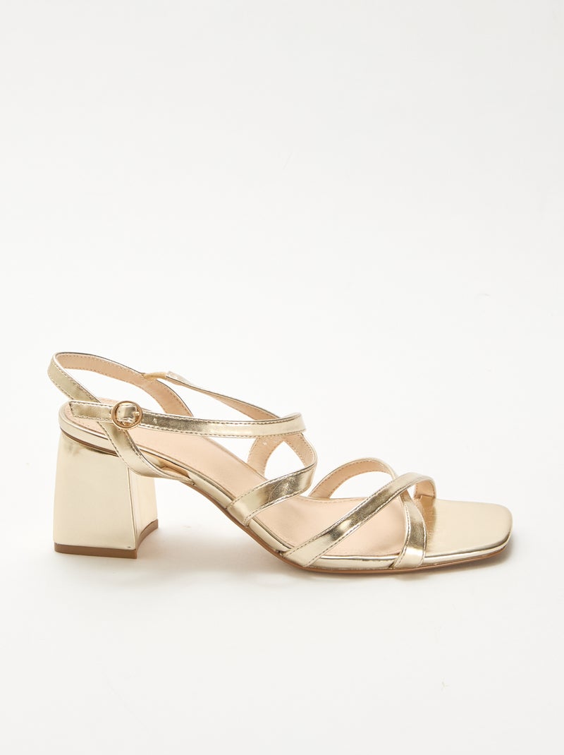 Sandalias de ceremonia con tacón Amarillo - Kiabi