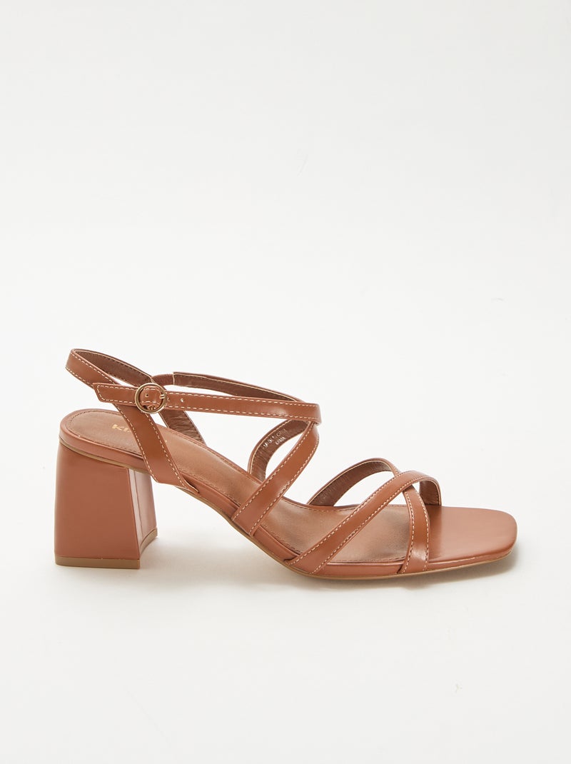 Sandalias de ceremonia con tacón Beige - Kiabi
