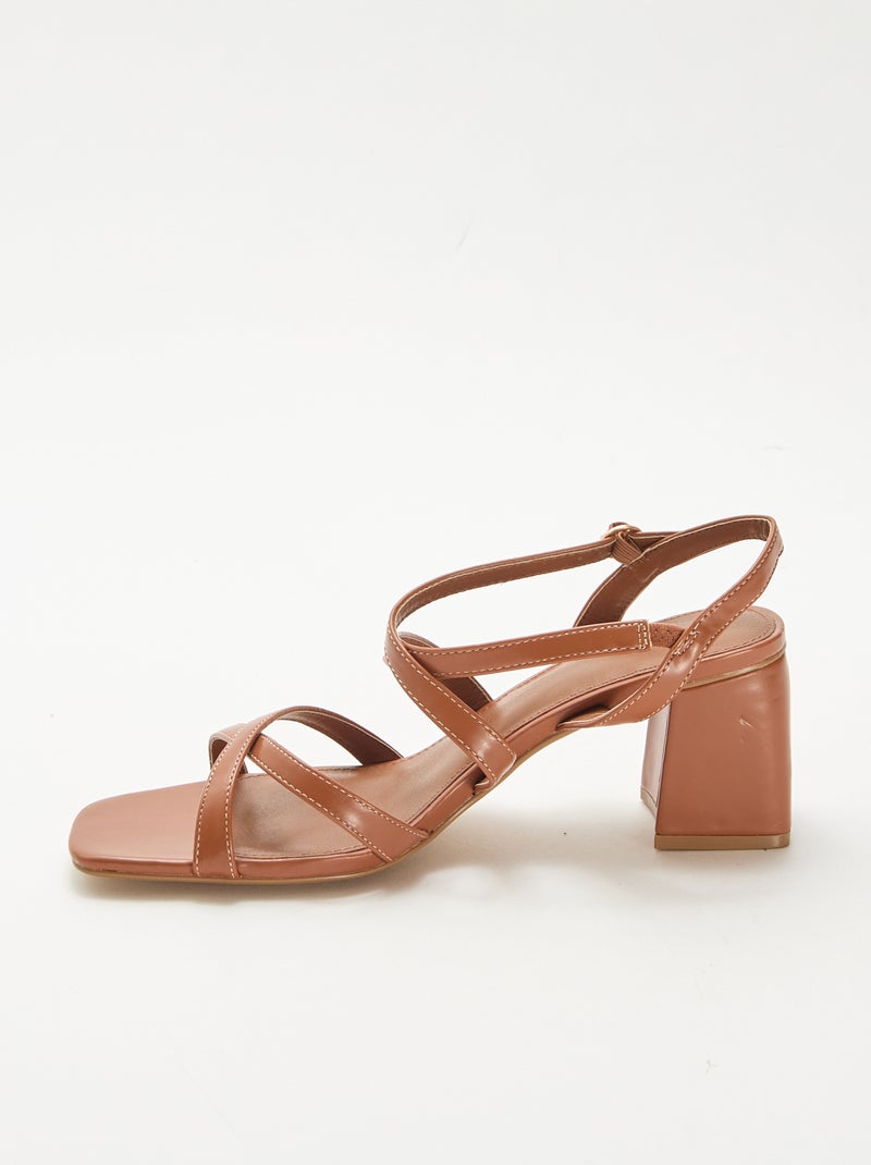 Sandalias de ceremonia con tacón Beige - Kiabi