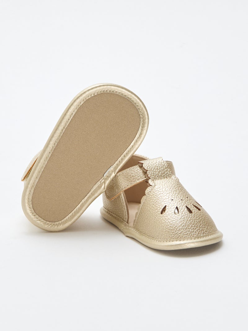 Sandalias de ceremonia doradas Amarillo - Kiabi