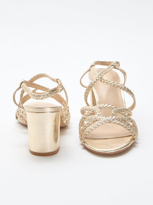Sandalias de ceremonia doradas con tacón - Kiabi
