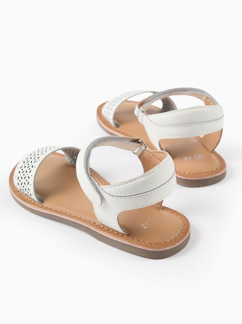 Sandalias de cuero con tira de mosaico Multicolor - Kiabi