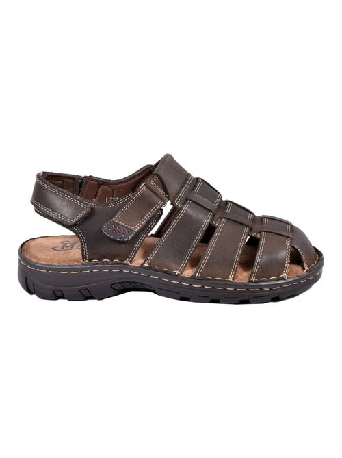 Sandalias de cuero con velcro - Kiabi