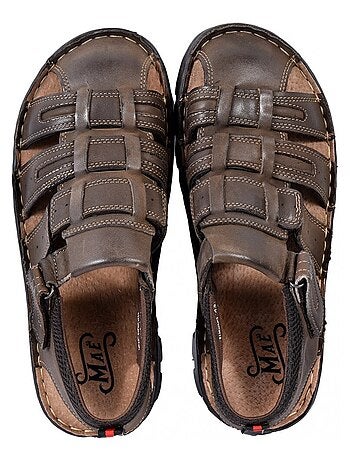 Sandalias de cuero con velcro