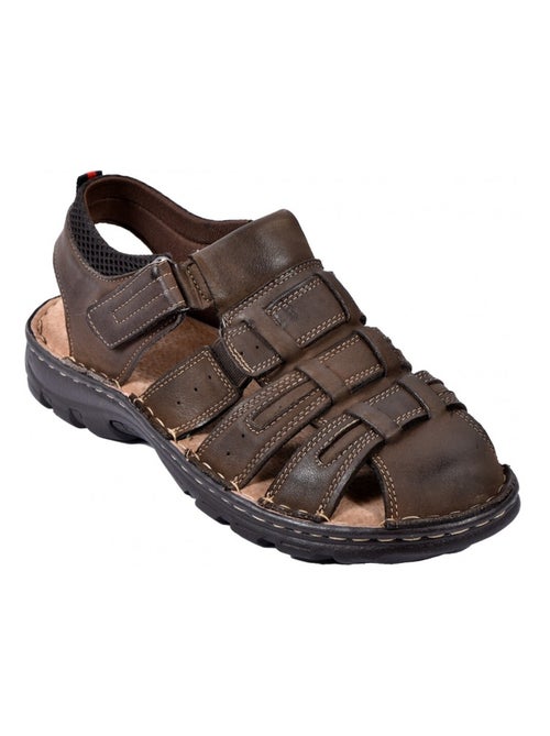 Sandalias de cuero con velcro - Kiabi Sandalias de cuero con velcro - Kiabi