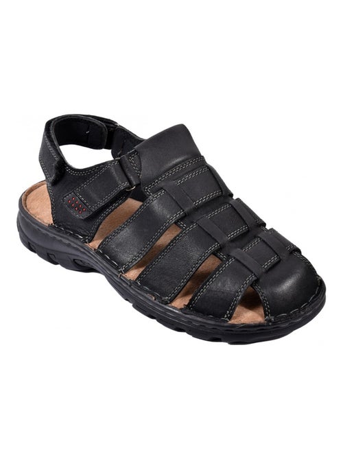 Sandalias de cuero con velcro - Kiabi