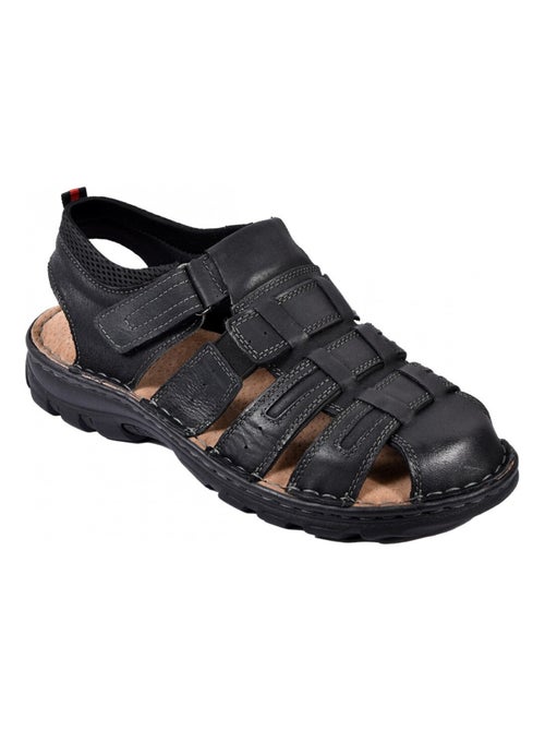 Sandalias de cuero con velcro - Kiabi